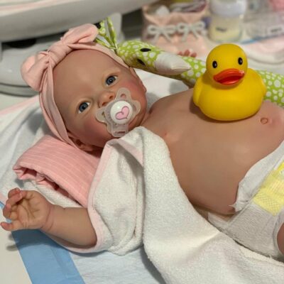 24" Small Size Real Baby Silicone Limb Cloth Body Reborn Doll SweetHouse Reborns® Aria