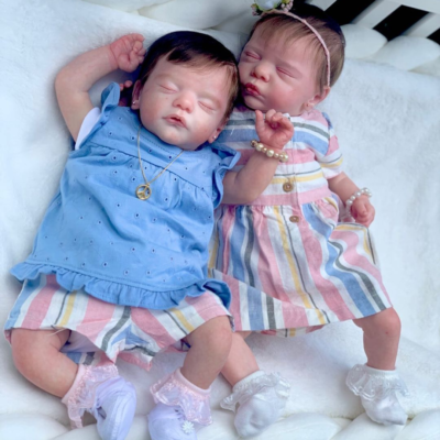 19'' Real Lifelike Silicone Vinyl Reborn Doll Twin Babies SweetHouse Reborns® Polly & Molly