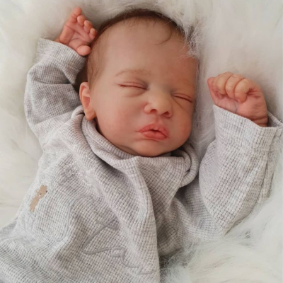 19” Lifelike Handmade Silicone Reborn Asleep Girl Doll SweetHouse Reborns® Tia