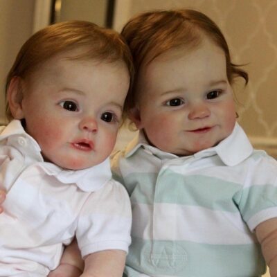 20″/22″ Real Baby Cute Lifelike Handmade Eyes Closed Reborn Twins Girl Doll SweetHouse Reborns® Mamie & Marina